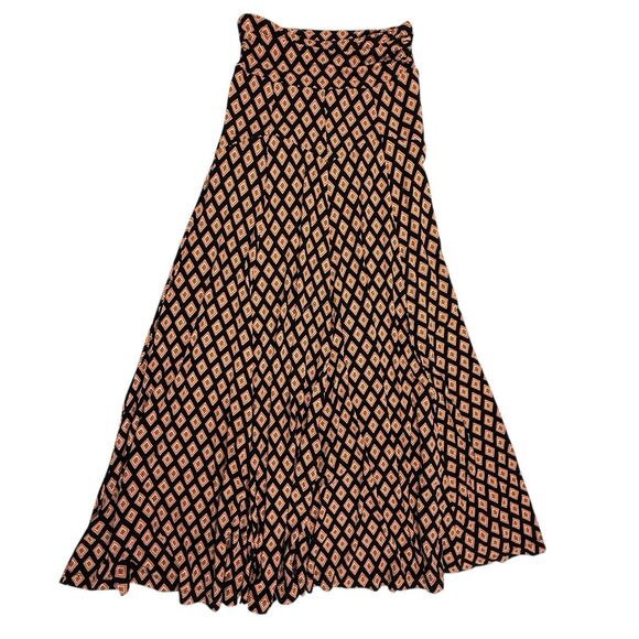 Maeve Anthropologie Madiana Knit Maxi Skirt Women Size XS Black Orange Diamond - Picture 3 of 11